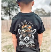 Boys A Little Feral Short Sleeve Shirt, Southern Kiids Clothing, Gift birthday Kiid, Vintage clothing