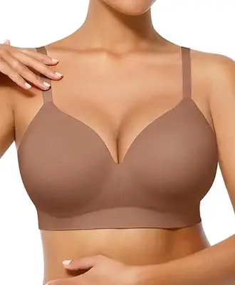 FeelinGirl Wireless Push Up Bra for Women, Seamless Comfort Bralettes No Underwire Supportive Full Coverage Everyday Bras li...