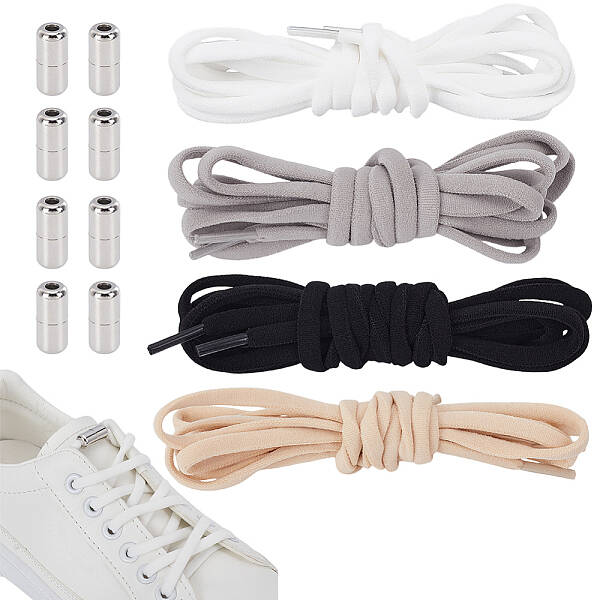 4 Sets 4 Colors Polyester Shoelaces