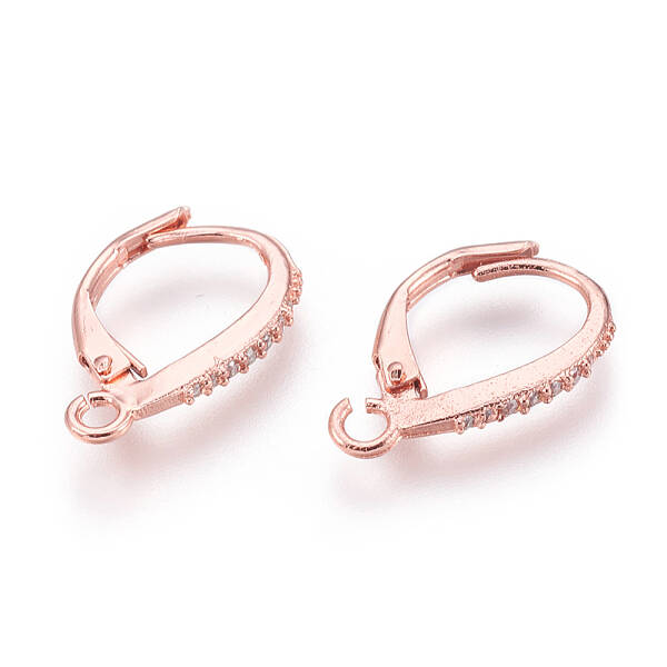 Brass Micro Pave Cubic Zirconia Leverback Earring Findings