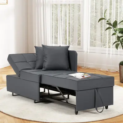 EROMMY Sleeper folding Lounge Chair Bed 3-in-1 Convertible Futon, Modern Design Multi-Functional Adjustable Reading Sofa Couc...