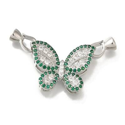 Rack Plating Brass Micro Pave Cubic Zirconia Fold Over Clasp