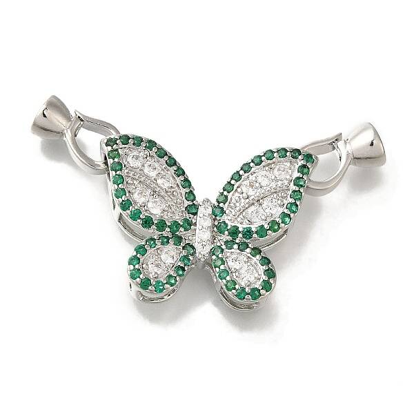Rack Plating Brass Micro Pave Cubic Zirconia Fold Over Clasp