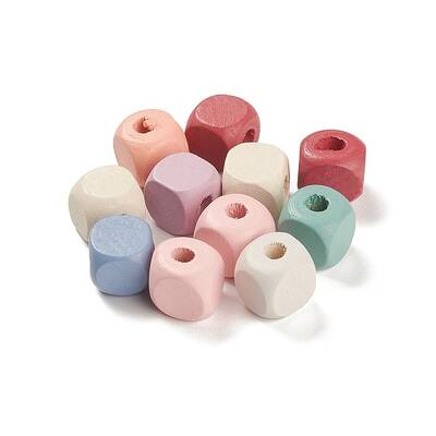 Spray Painted Natural Maple Wood Beads