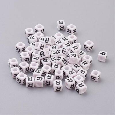 Acrylic Horizontal Hole Letter Beads