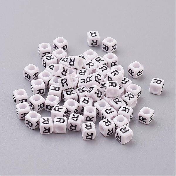 Acrylic Horizontal Hole Letter Beads