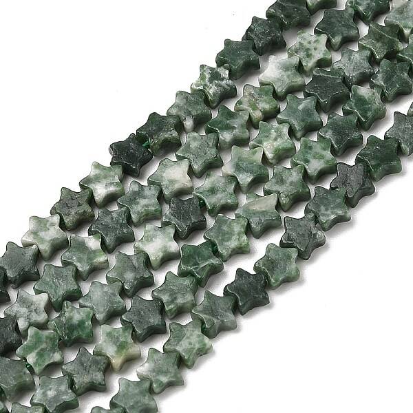 Natural Green Spot Jasper Beads Strands