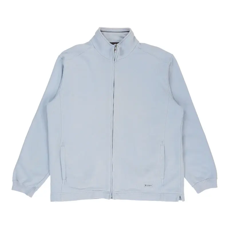 Champion Zip Up - Large Blue Cotton Blend