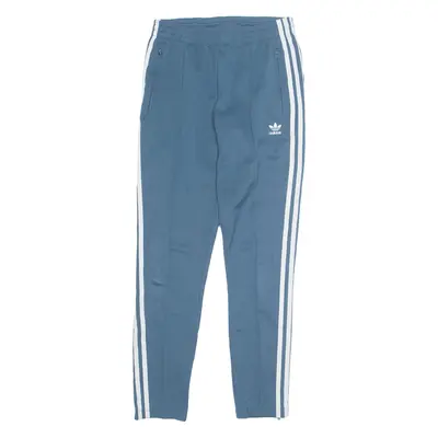 ADIDAS ORIGINALS Womens Track Pants Blue Skinny UK 10 W28 L28