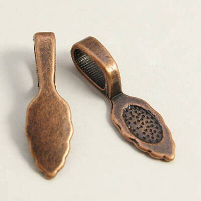 Tibetan Style Alloy Glue-on Flat Pad Bails