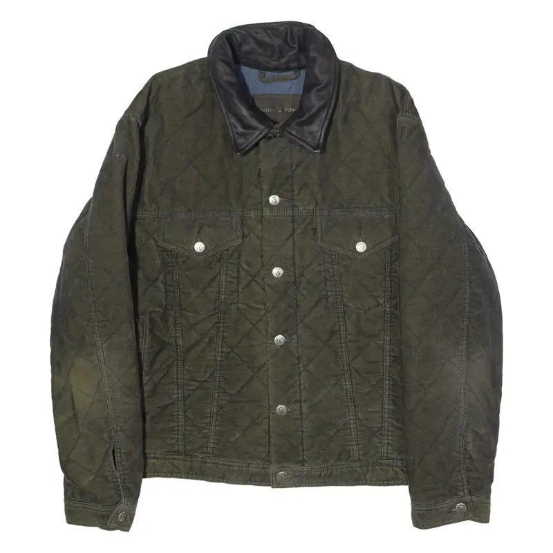 PIERRE CARDIN Mens Quilted Jacket Grey Diamond L