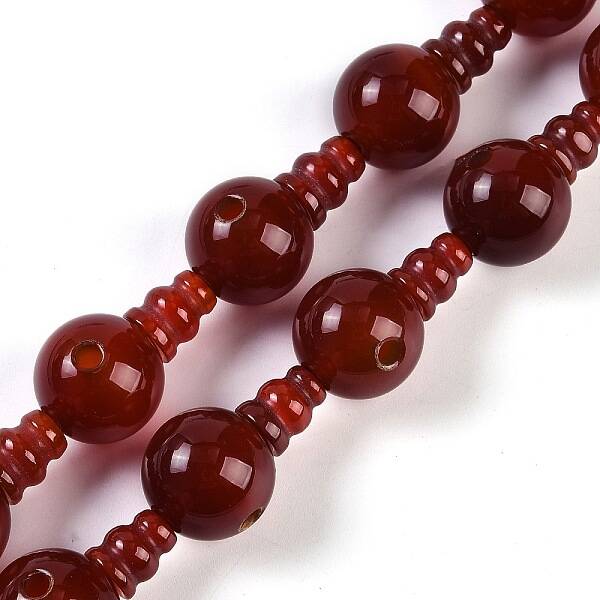 Natural Carnelian 3-Hole Guru Beads Strands