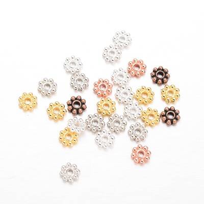Alloy Daisy Spacer Beads
