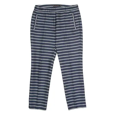 ZARA Striped Womens Trousers Blue Regular Tapered W30 L26