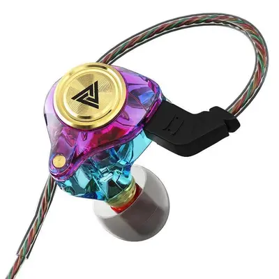 QKZ AK3 Portable Wired In-Ear Earphone, Wired Headphones With Mic, HiFi Subwoofer Noise Cancelling Wired Earphones for Game S...