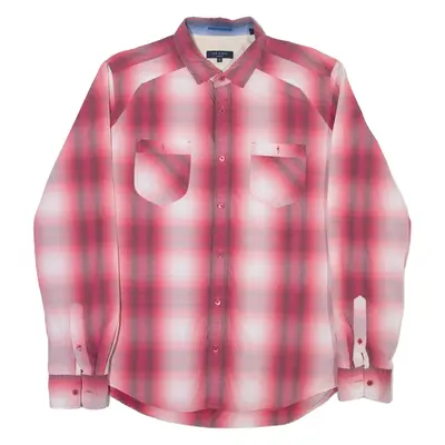 TED BAKER Mens Shirt Red Striped Long Sleeve M
