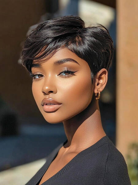 [BOGO FREE] Elegant Pixie Cut Machine Made Human Hair Wig | Designer Collection