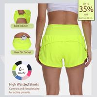 THE GYM PEOPLE High Waisted Back Zipper Pocket Yoga Shorts 3\
