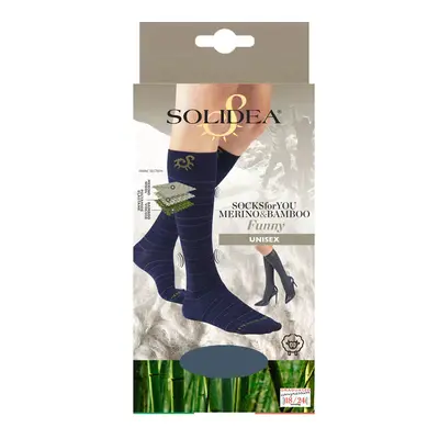 Solidea Socks For You Merino Bamboo Funny Knee Highs 18 24mmHg Navy Blue 1S
