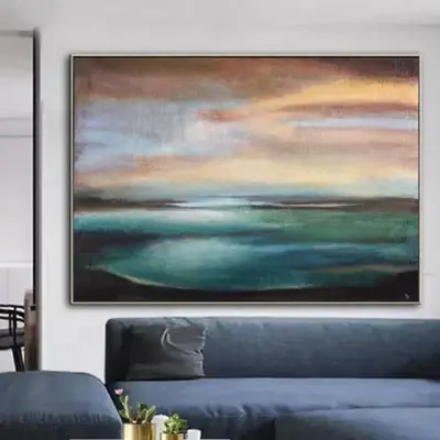 Large Abstract Sea Painting Abstract Landscape Painting Ocean Abstract Painting Original Abstract Wall Paintings On Canvas | ...