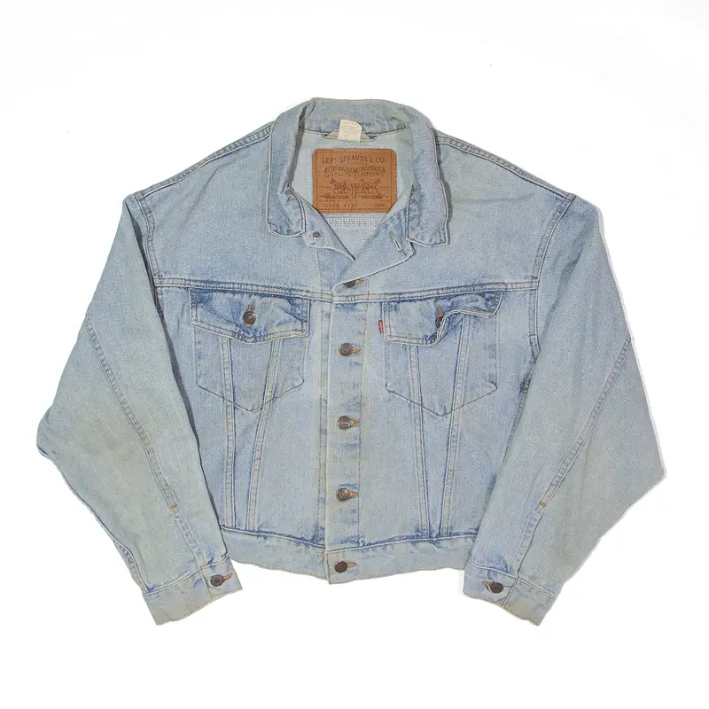 LEVI'S Relaxed Fit Lady Harley Customised Denim Jacket Blue 80s Womens S