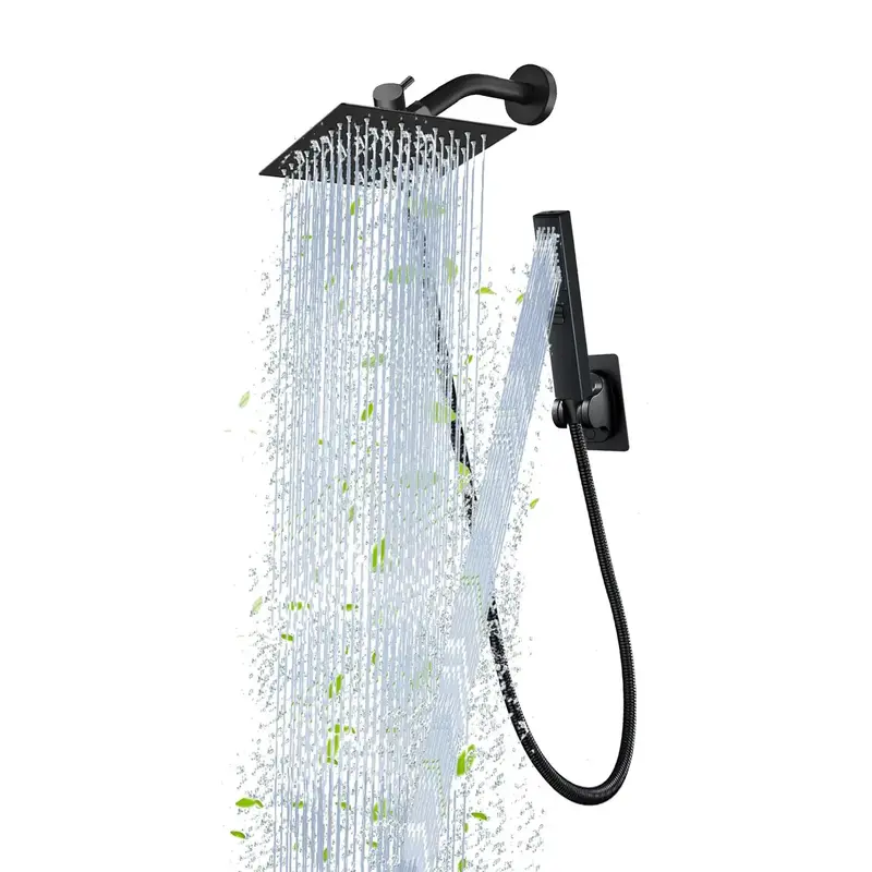 Shower Head with Hose & Accessories Set, Household 6/8 Inch Shower Heads with Handheld Spray Combo Set, Bathroom Shower Heads...