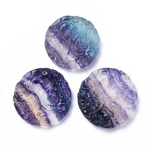 Carved Natural Fluorite Pendants