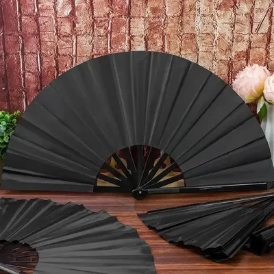 Solid Color Chinese Style Foldable Hand Fan, Portable Handheld Mini Fan for Summer, Home Decor Supplies for Living Room Bedr...