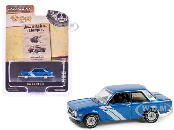 1972 Datsun 510 Blue Metallic with White Stripes \