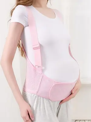 Women's Solid Color Adjustable Maternity Belt, Casual Wide Waist Protection Belt, Waist Support Belt for Pregnant Women