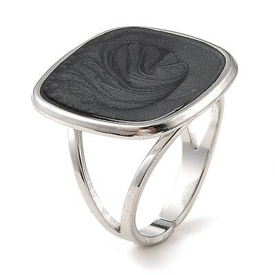 304 Stainless Steel Enamel Open Cuff Rings for Women