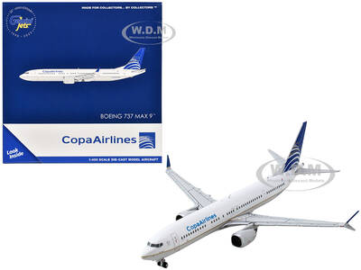 Boeing 737 MAX 9 Commercial Aircraft Copa Airlines (HP-9907CMP) White with Blue Tail 1/400 Diecast Model Airplane by GeminiJe...