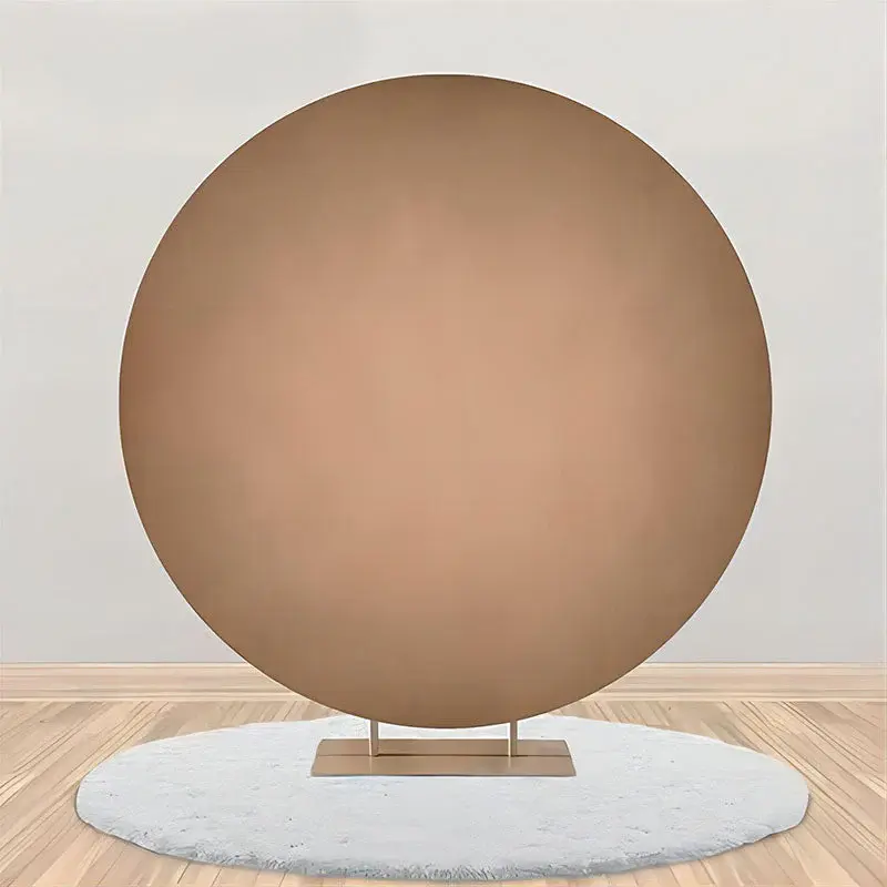 Gradient Khaki Simple Circle Backdrop For Birthday - Aperturee
