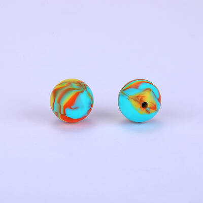 Printed Round Silicone Focal Beads