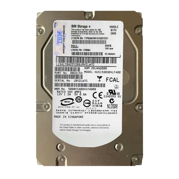 17P8398 IBM 300GB 4Gb/s Fibre Channel 15000 3.5-inch 16MB Hard Drive