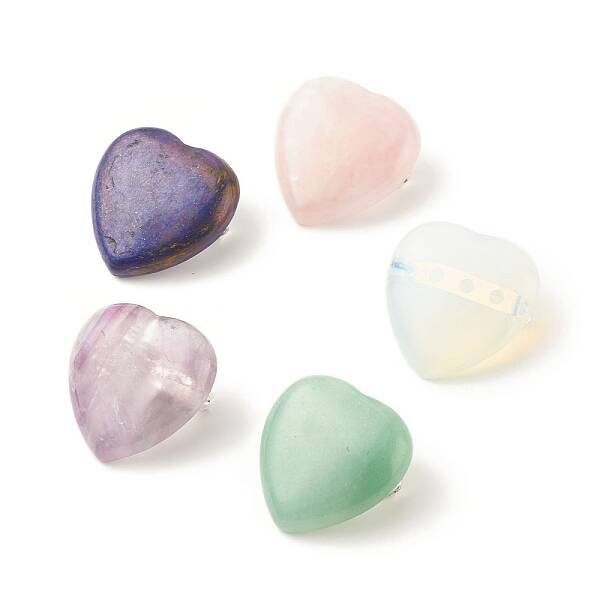Gemstone Heart Lapel Pin
