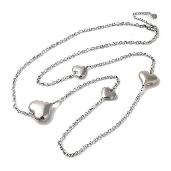 Stainless Steel Heart Link Chain Necklaces for Women