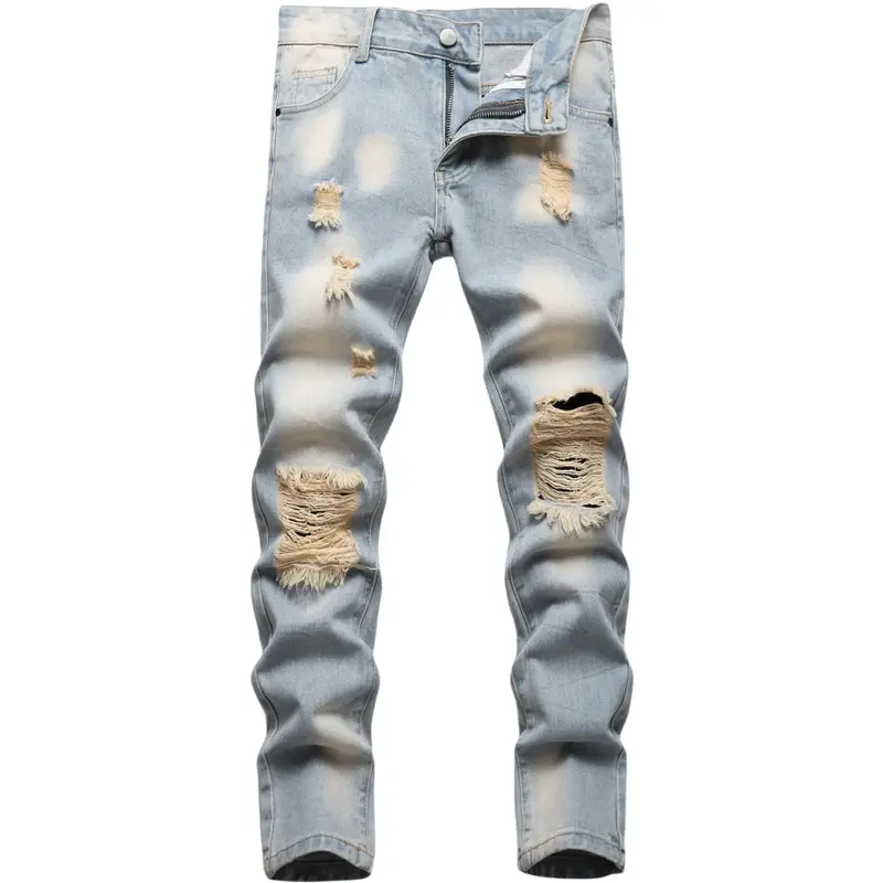 Boy's Ripped Distressed Skinny Fashion Slim Fit Washed Kids Denim Jeans Pants