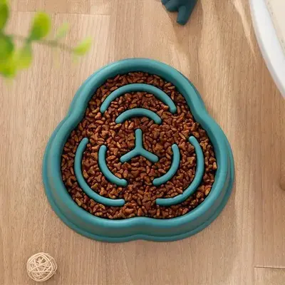 1 Count Slow Feeder Dog Bowl, Anti-Slip Slow Feeder Bowls for Pets Dogs Cats, Anxiety Relief Slow Food Feeding Bowl to Preven...