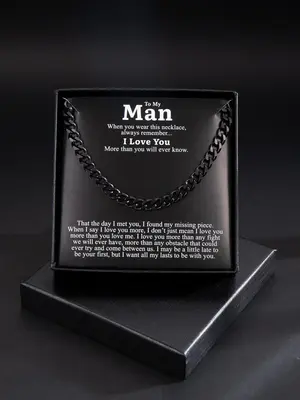 Casual Trendy Chain Necklace with Box, Plain Color Chain Necklace, Fashion Hip Hop Accessories, Trendy Jewelry for Birthday G...