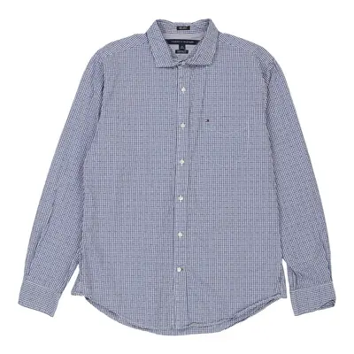 Tommy Hilfiger Checked Shirt - Large Blue Cotton