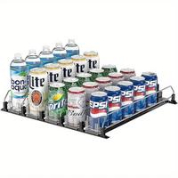 Durable Multifunction Refrigerator Self Pushing Beverage Organizer Storage Dispenser, Adjustable Beverage Push Rod Slide, Ea...