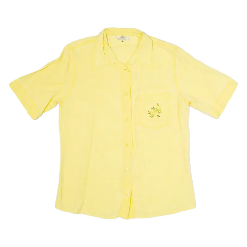 BERRI SPORTS Womens Shirt Yellow Collared S