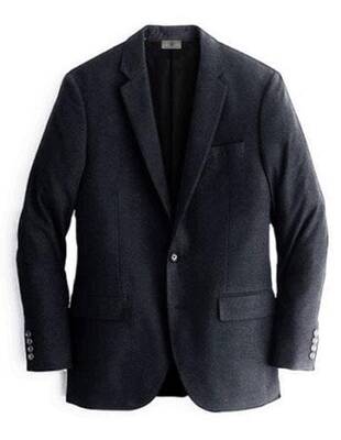 Two Buttons Cashmere & Wool Black Blazer For Mens