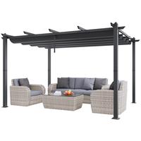 VEVOR 10'x13' Outdoor Retractable Pergola with Canopy, Aluminum Pergola with Retractable Canopy, Modern Pergola with Sun Shad...