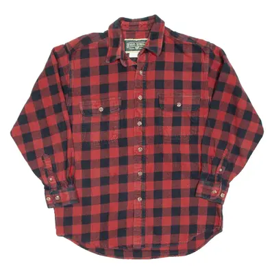 FIELD & STREAM Mens Flannel Shirt Red Check Long Sleeve M