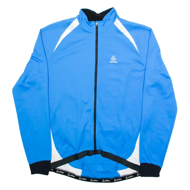 LOFFLER Cycling Full Zip Mens Jersey Blue Long Sleeve L