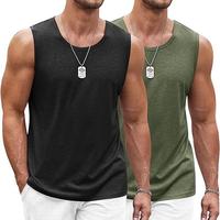 COOFANDY Men's Workout Tank Top 2 Pack Casual Soft Sleeveless Gym Muscle Shirts Bodybuilding Tee Menswear Round Neck Basketba...