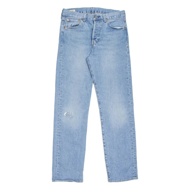 LEVI'S 501 BIG E Jeans Distressed Mens Blue Regular Straight Stone Wash W30 L32