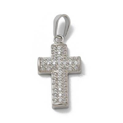 Ion Plating(IP) 304 Stainless Steel Micro Pave Cubic Zirconia Pendants